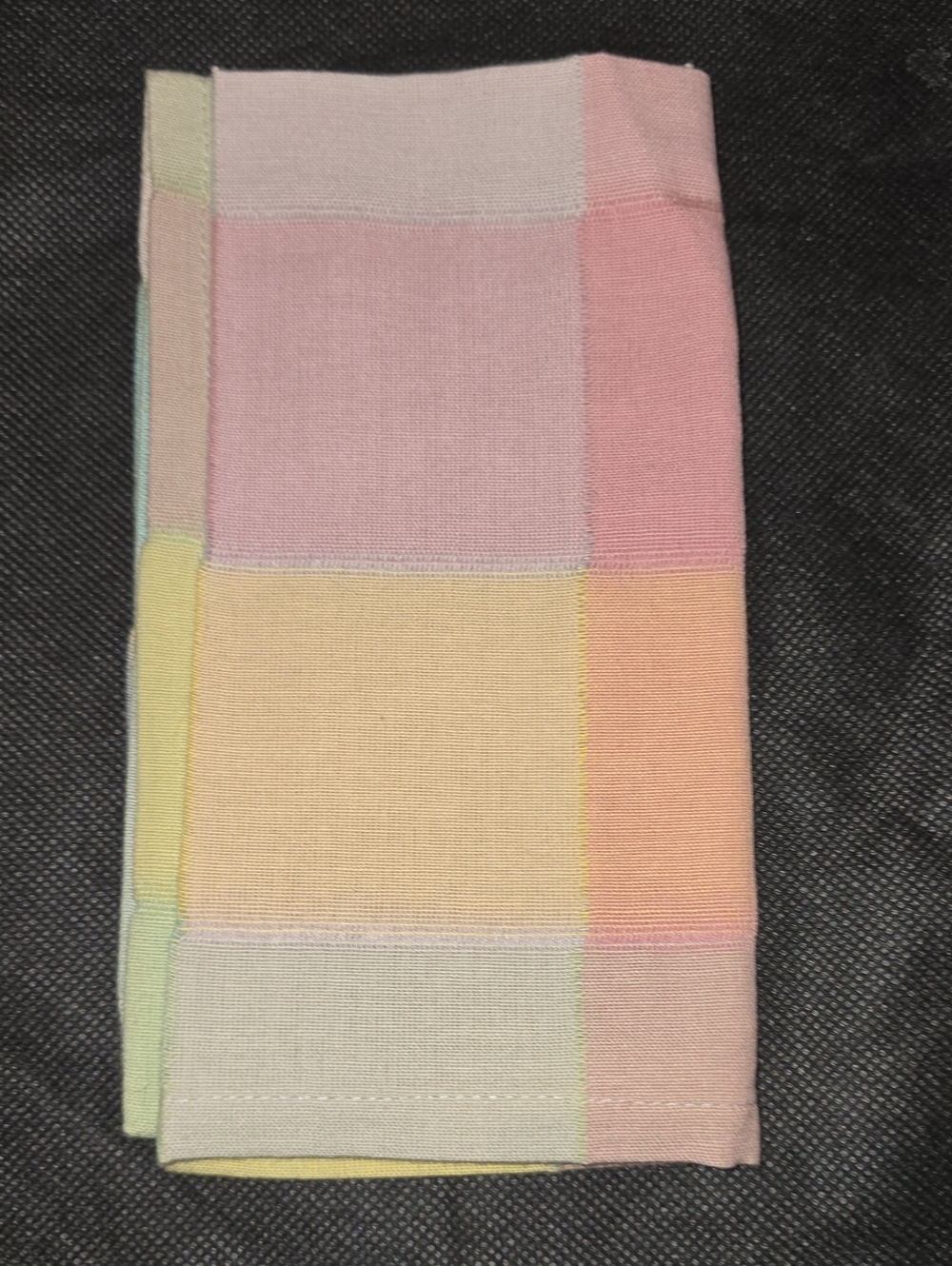 Pastel Block Cotton Kitchen Towel - Pink, Yellow, Cream